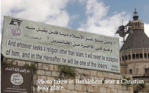 Islam has pushed almost all Christians out of Bethlehem. 