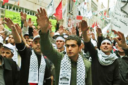 Al-Fatah Youth (PLO) doing the Nazi-salute on one of their gatherings. 