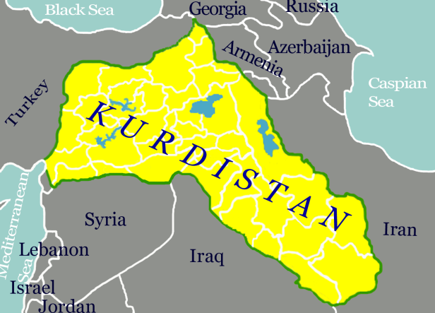 Kurdistan is occupied by Turkey, Iran, Iraq and Syria. 