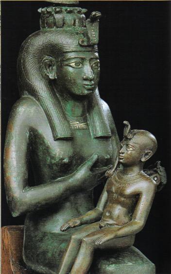 The Queen of Heaven, Babylonian Isis with her son, the incarnated Horus. 