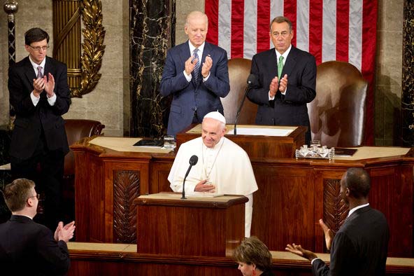 The Pope was hailed by the US Congress, basically saying close to nothing. 